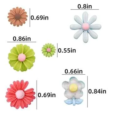 100 Pieces Flatback Resin Daisy Flowers Charms for Craft DIY Flower Cabochons Charms for Jewelry Making Scrapbooking Embellishments Mixed Color Sunflower Resin Slime Charms Hair Clip Phone Case Decor