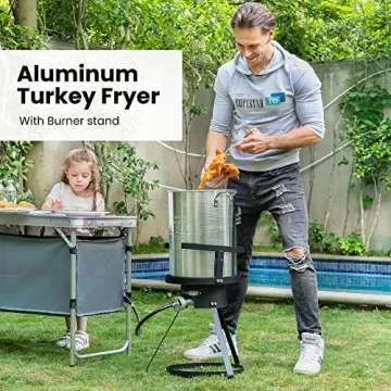 VIVOHOME 30 Qt Aluminum Turkey Fryer & 54,000 BTU Burner