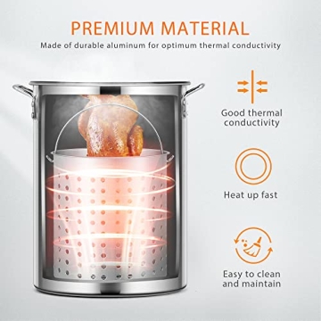 VIVOHOME 30 Qt Aluminum Turkey Fryer & 54,000 BTU Burner