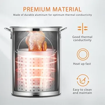 VIVOHOME 30 Qt Aluminum Turkey Fryer & 54,000 BTU Burner