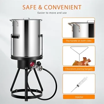 VIVOHOME 30 Qt Aluminum Turkey Fryer & 54,000 BTU Burner