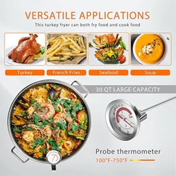 VIVOHOME 30 Qt Aluminum Turkey Fryer & 54,000 BTU Burner
