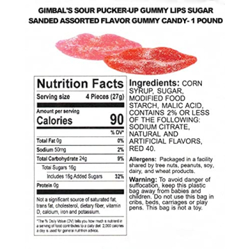 Gimbal's Sour Pucker-up Gummy Lips - Delicious Candy