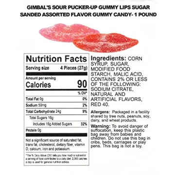 Gimbal's Sour Pucker-up Gummy Lips - Delicious Candy