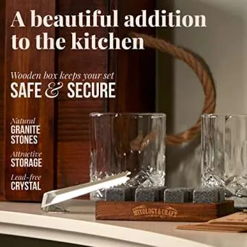 Mixology Craft Whiskey Stones Gift Set - Elegant Drinkware