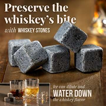 Mixology Craft Whiskey Stones Gift Set - Elegant Drinkware