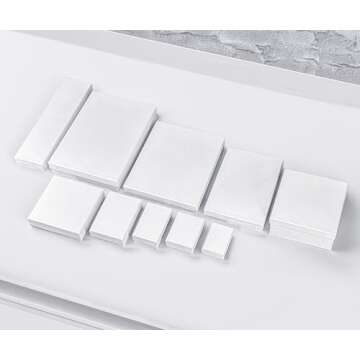 TheDisplayGuys - 25-Pack #65 Kraft Paper Jewelry Boxes w. Cotton Padding - White Swirl (6-1/5" x 5-1/5" x 1") - Gifting, Shipping, Retail