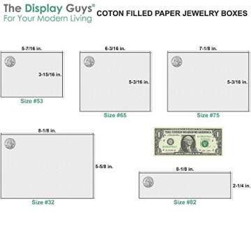 TheDisplayGuys - 25-Pack #65 Kraft Paper Jewelry Boxes w. Cotton Padding - White Swirl (6-1/5" x 5-1/5" x 1") - Gifting, Shipping, Retail