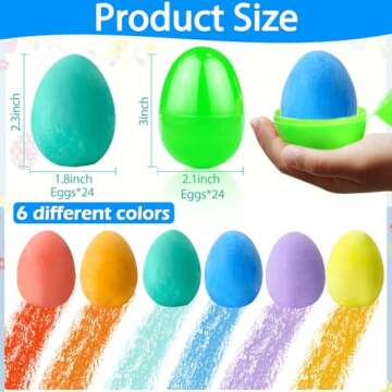AMENON 24 Pack Easter Sidewalk Chalk with Easter Eggs Easter Basket Stuffers Colorful Egg Chalk Outd...