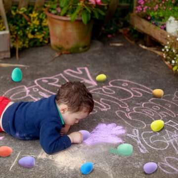 AMENON 24 Pack Easter Sidewalk Chalk for Creative Fun