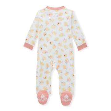 Burt's Bees Baby baby girls Play Pajamas, 100% Organic Cotton One-piece Romper Jumpsuit Zip Front Pj...