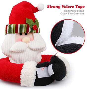 D-FantiX Set of 2 Christmas Curtain Buckle Tiebacks - Santa & Snowman Decorations for Holiday Home D...