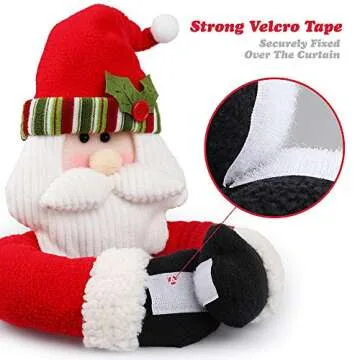 D-FantiX Set of 2 Christmas Curtain Buckle Tiebacks - Santa & Snowman Decorations for Holiday Home D...