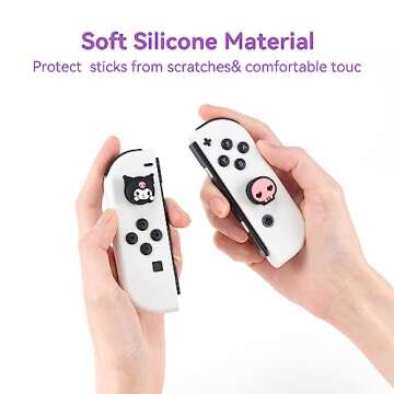 Yocore Switch Thumb Grip Caps,Soft Silicone Thumb Grips,Analog Soft Silicone Joystick Caps Stick Caps for Switch/OLED/Switch Lite,4 Pcs-KLM