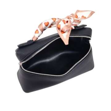 Crossbody Bag for Women Top-Handle Pouch Bag Designer Shoulder Leather Handbag Trendy Purse (Black)