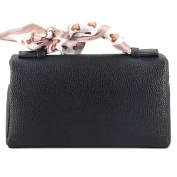 Crossbody Bag for Women Top-Handle Pouch Bag Designer Shoulder Leather Handbag Trendy Purse (Black)