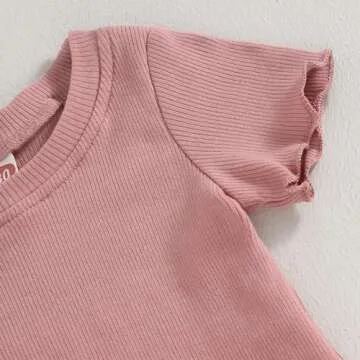 Kupretty Toddler Baby Girls Summer Ruffle Clothing Set