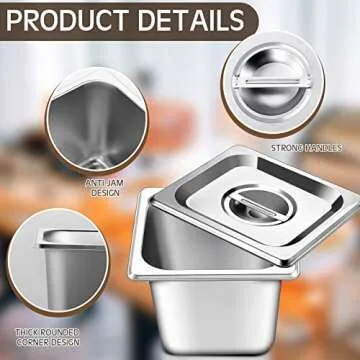 Baderke Stainless Steel Hotel Pans 4 Pack - Durable & Versatile