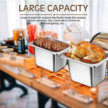 Baderke Stainless Steel Hotel Pans 4 Pack - Durable & Versatile