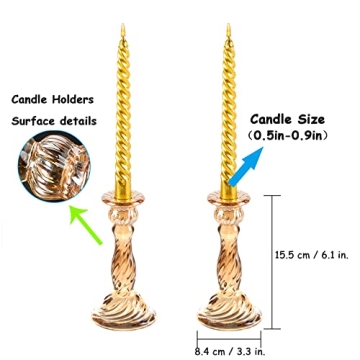 Elegant Gold Glass Candle Holders Set of 2 for Events