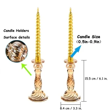 Elegant Gold Glass Candle Holders Set of 2 for Events