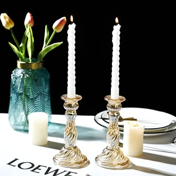 Elegant Gold Glass Candle Holders Set of 2 for Events
