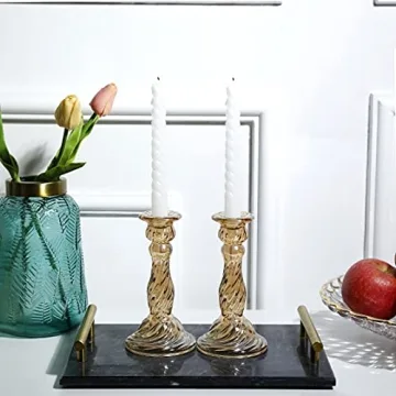 Elegant Gold Glass Candle Holders Set of 2 for Events