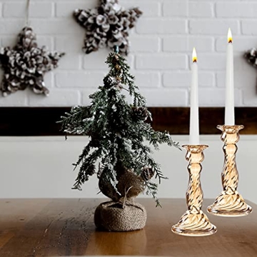 Elegant Gold Glass Candle Holders Set of 2 for Events