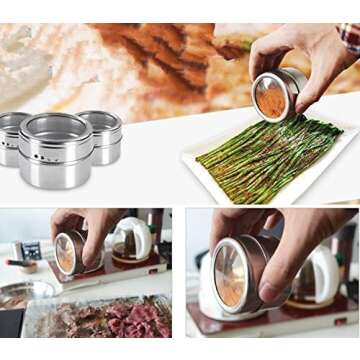 Bekith Magnetic Spice Tins Set - Organize Your Kitchen Stylishly