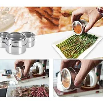 Bekith Magnetic Spice Tins Set - Organize Your Kitchen Stylishly