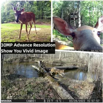 WOSODA Trail Camera 30MP 1080P HD for Wildlife Monitoring