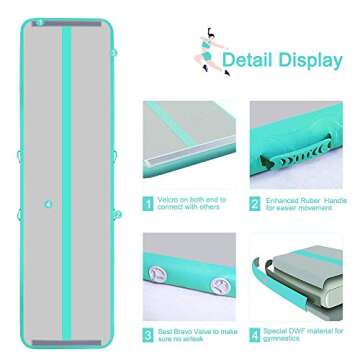 Sinolodo DWF Gym Mats – Portable Tumbling Matt for All Ages