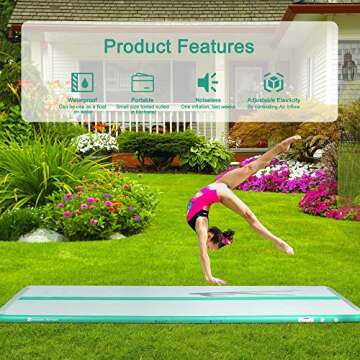 Sinolodo DWF Gym Mats – Portable Tumbling Matt for All Ages