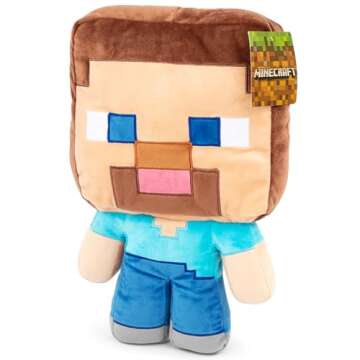 Jay Franco Mojang Minecraft Steve Plush Pillow Buddy - Super Soft Polyester Microfiber, 16 inch (Official Product)