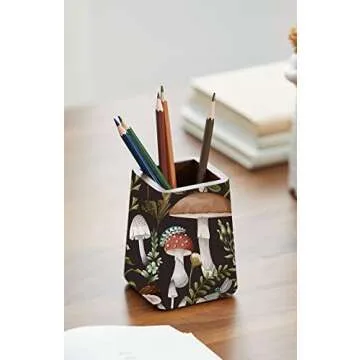 HAOKHOME Peel and Stick Wallpaper Boho Mushroom Removable Stick on Forest Contact Paper for Bathroom Black/Brown/Green 17.7in x 9.8ft