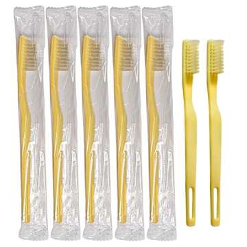 Vakly Individually Wrapped Disposable Toothbrushes [Pack of72 ] Comfortable Bristle Feel - Great for Travel and Guest Rooms (72)