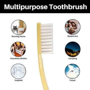 Vakly Individually Wrapped Disposable Toothbrushes [Pack of72 ] Comfortable Bristle Feel - Great for Travel and Guest Rooms (72)