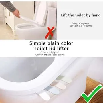 4PCS Toilet Seat Lifter Tab Silicone Toilet Seat Lifter Silicone Dirty Hand Opener Convenient Clamshell Sanitary Lid Opener Household Creative Handle Toilet Accessories(White Green Blue Khaki)