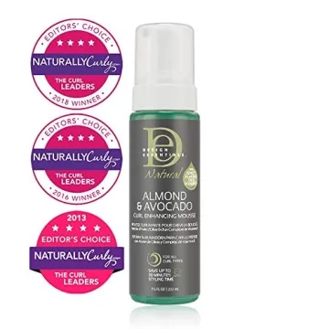 Design Essentials Curl Enhancing Hair Mousse for Curly Hair; Almond and Avocado Collection,7.5 Ounce