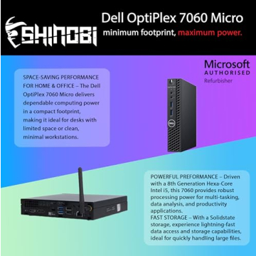 Dell OptiPlex 7060 Micro PC | Intel Core i5-8500T | 32GB RAM | 1TB NVME | Windows 11 Pro | Built in ...