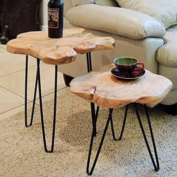 WELLAND Natural Edge Side Table with Hairpin Legs