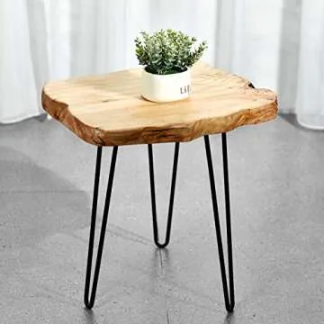 WELLAND Natural Edge Side Table with Hairpin Legs