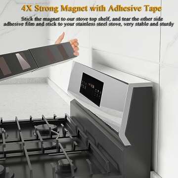 VANGAYH Magnetic Shelf for Stove Top, Adjustable 15"-30" Stove Top Shelf Kitchen Magnetic Spice Rack...