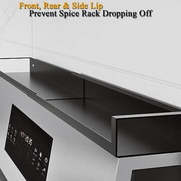 VANGAYH Magnetic Shelf for Stove Top, Adjustable 15"-30" Stove Top Shelf Kitchen Magnetic Spice Rack Organizer Storage Metallic Black