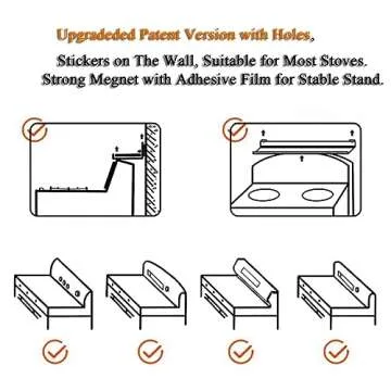 VANGAYH Magnetic Shelf for Stove Top, Adjustable 15"-30" Stove Top Shelf Kitchen Magnetic Spice Rack Organizer Storage Metallic Black