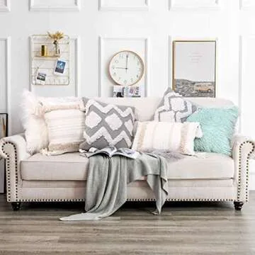 OJIA Decorative Boho Pillow Cover 12x20 with Tassels