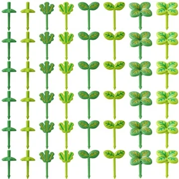 64 Pcs Kids Food Picks Set - Adorable Leaf Designs for Party & Lunch Decor