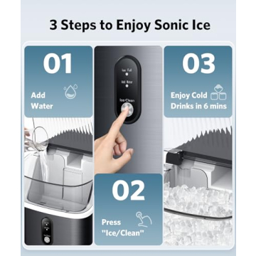 Kndko Nugget Ice Maker - Fast Portable Ice Machine