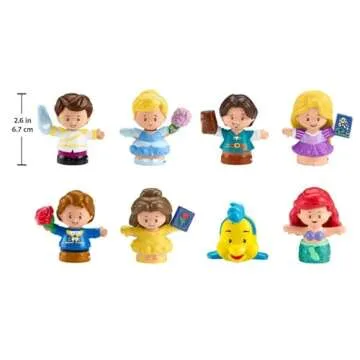 Fisher-Price Disney Princess Toddler Toys Little People Prince and Princess Figure Pack, 8 Pieces