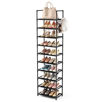 LANTEFUL Tall Narrow Shoe Rack for 20-25 Pairs